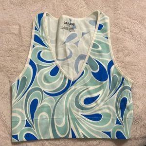 Green/Blue/White top